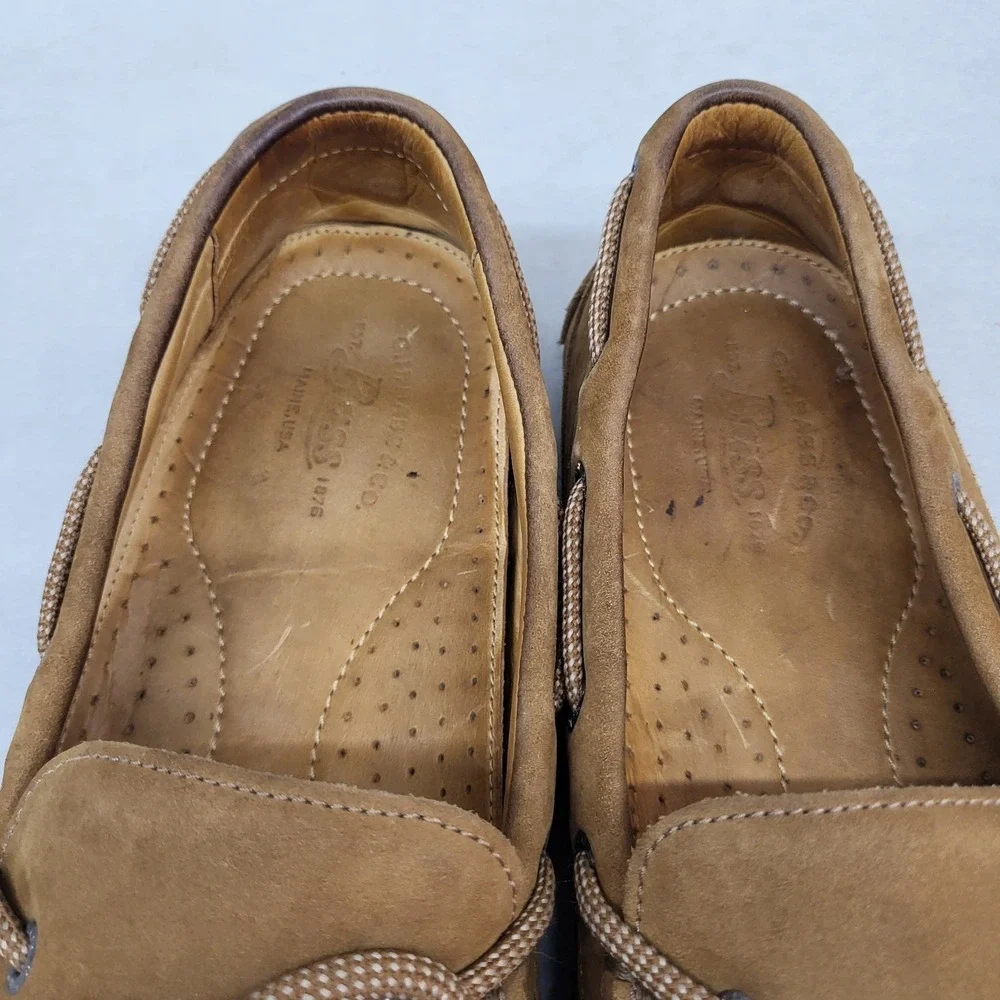Bass Tuscany Mens Size 11 M Slip On Driving Shoes Loafers Brown Leather Boat